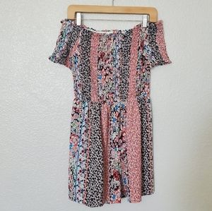 Off the Shoulder Multi Print Floral Romper